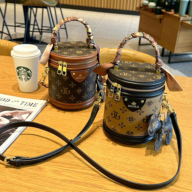 Stylish Round Handheld Bucket Bag