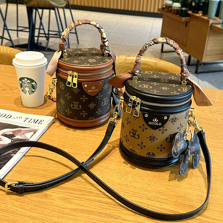 Stylish Round Handheld Bucket Bag