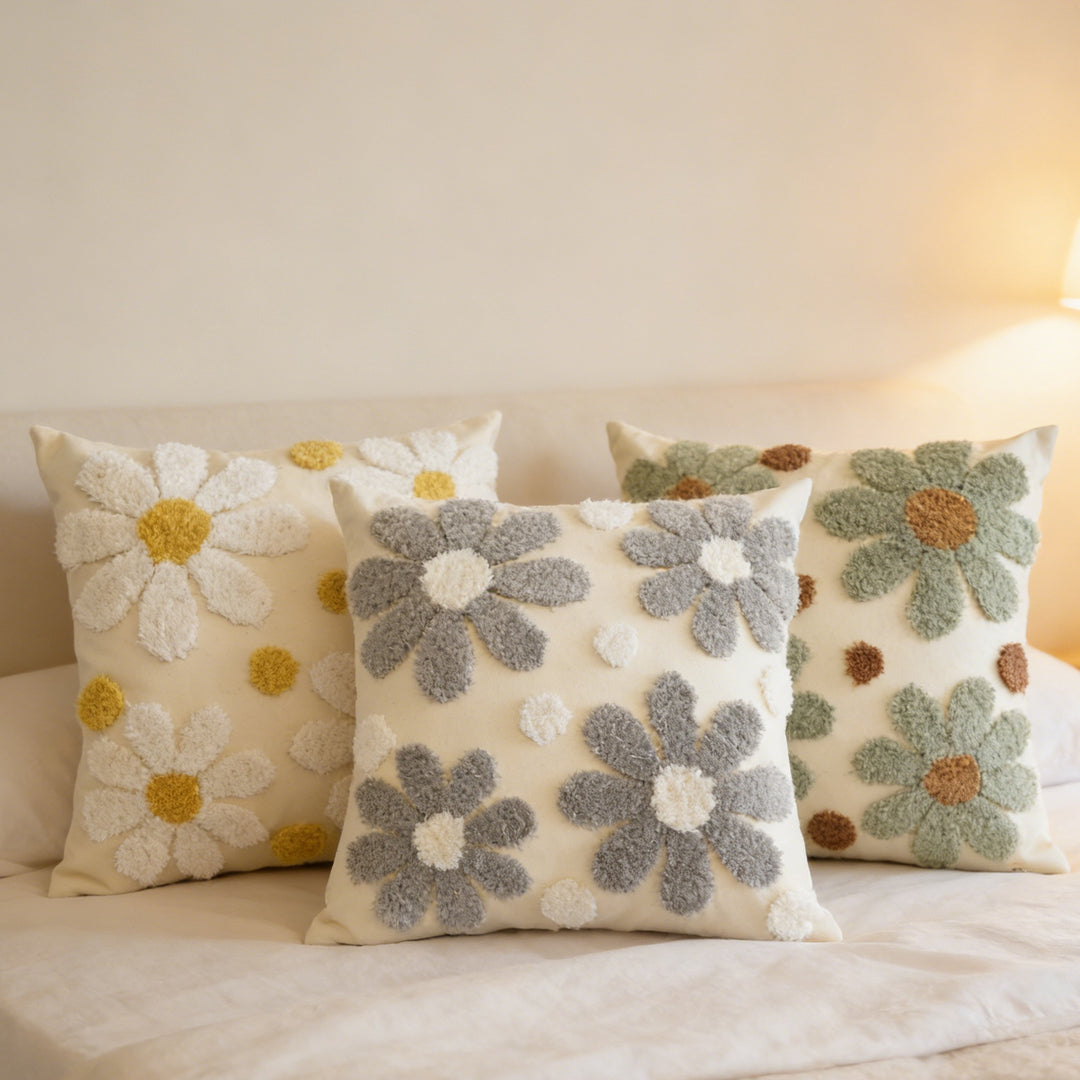 Floral Plush Decorative Throw Pillow