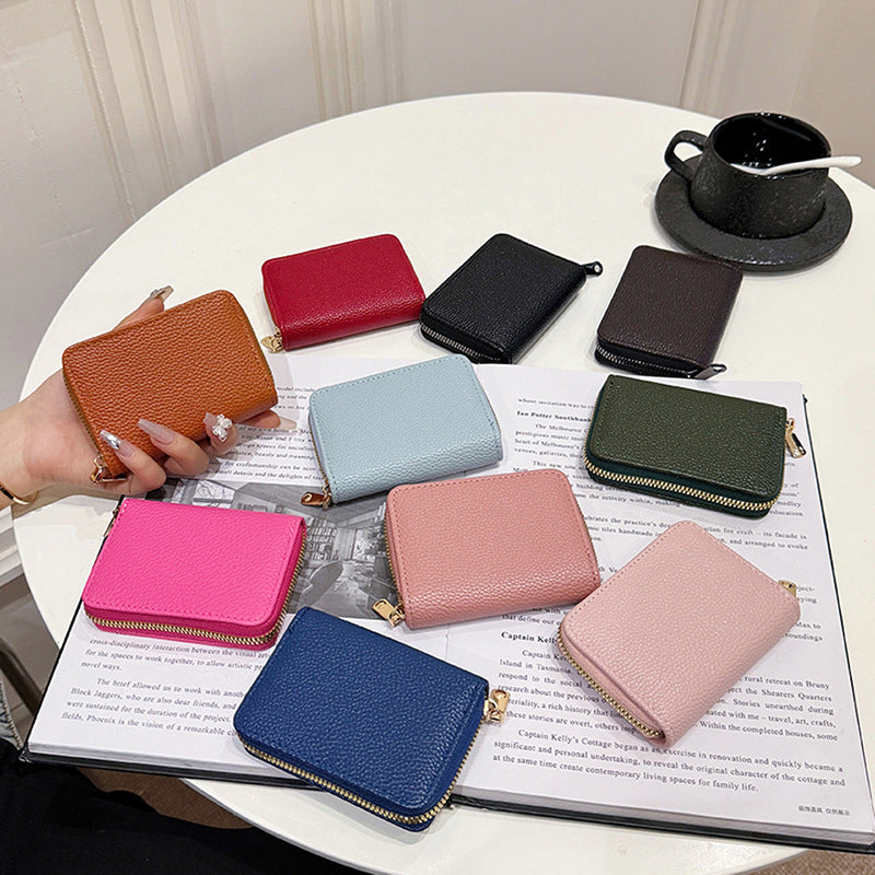Compact RFID-Blocking Zipper Wallet