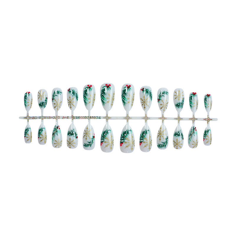 Artificial nail set with festive winter design Stornfield