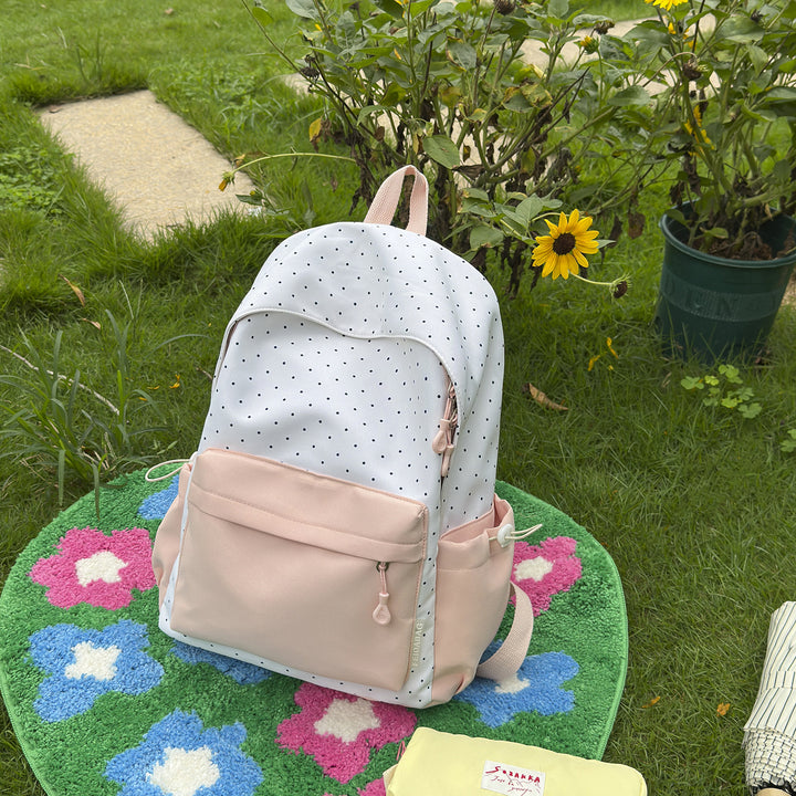 Polka Dot and Solid Color Backpack Stornfield