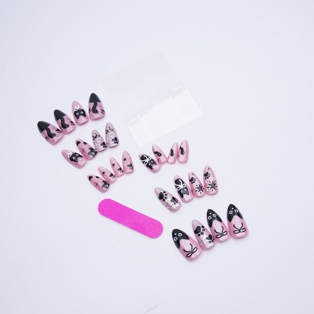 Nail art set with cat pattern Stornfield