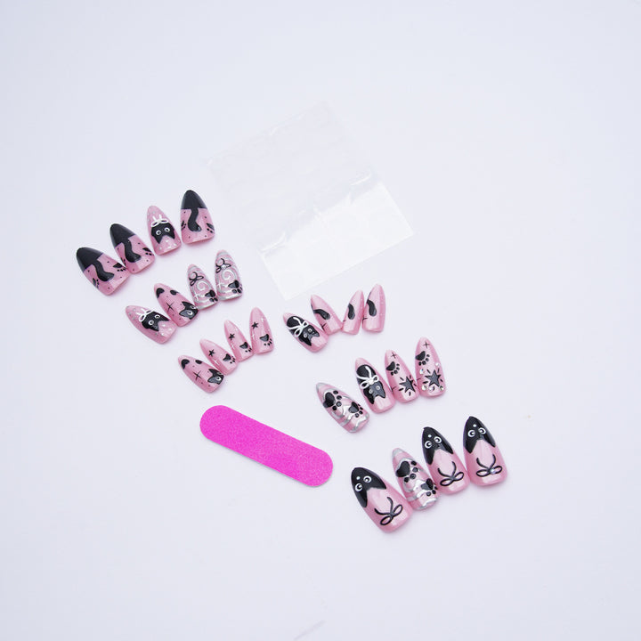 Nail art set with cat pattern Stornfield