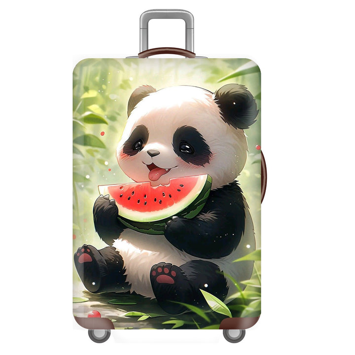 Unisex non-elastic suitcase cover for hard shell trolley with cute panda design, stretch protective cover with handle and wheel openings Stornfield