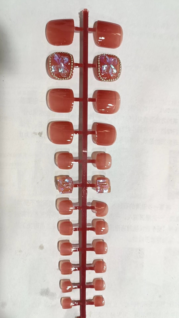 Decorative Diamond-Accent Press-On Nail Set Stornfield