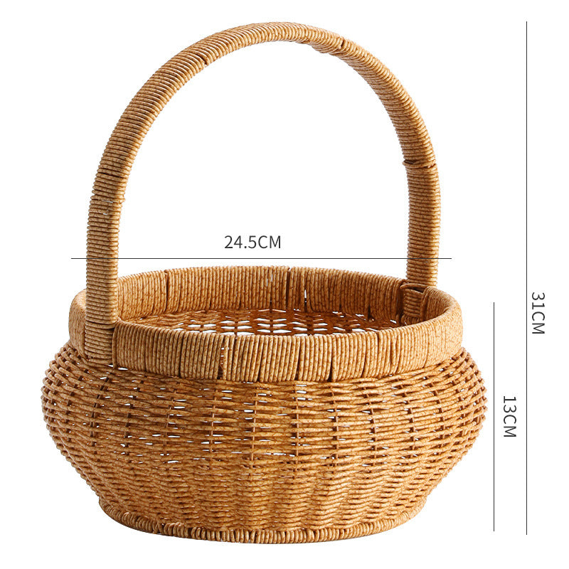 Unisex Handwoven Shopping Basket with Practical Handle Stornfield