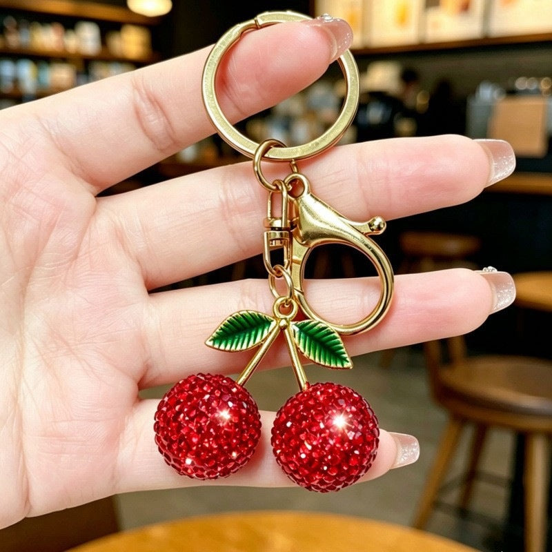 Glamorous keychain with sparkling cherries Stornfield