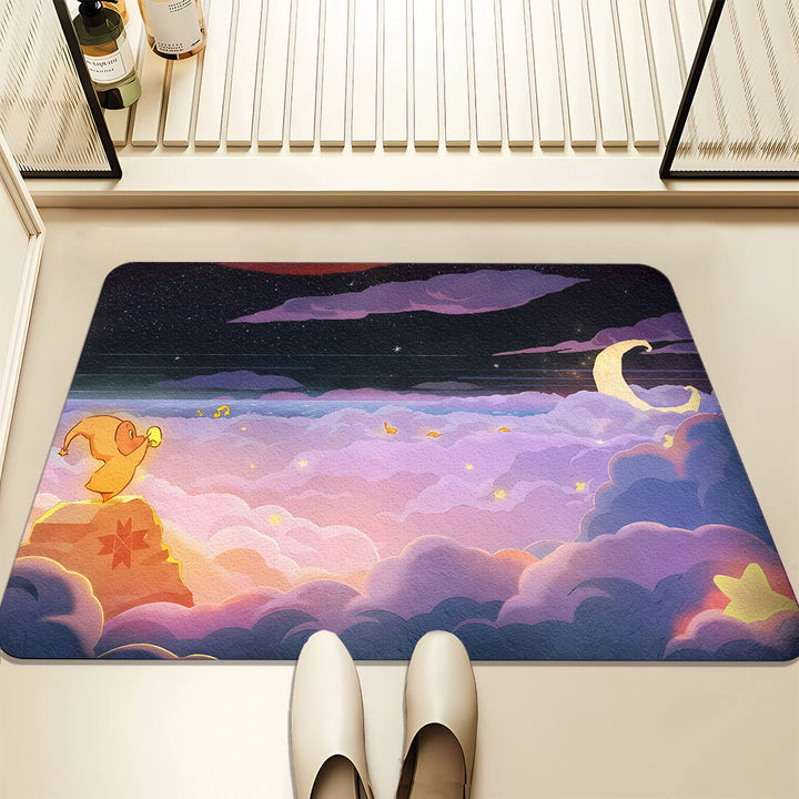 Artistic Dreamy Cloud-Themed Bath Mat for Home