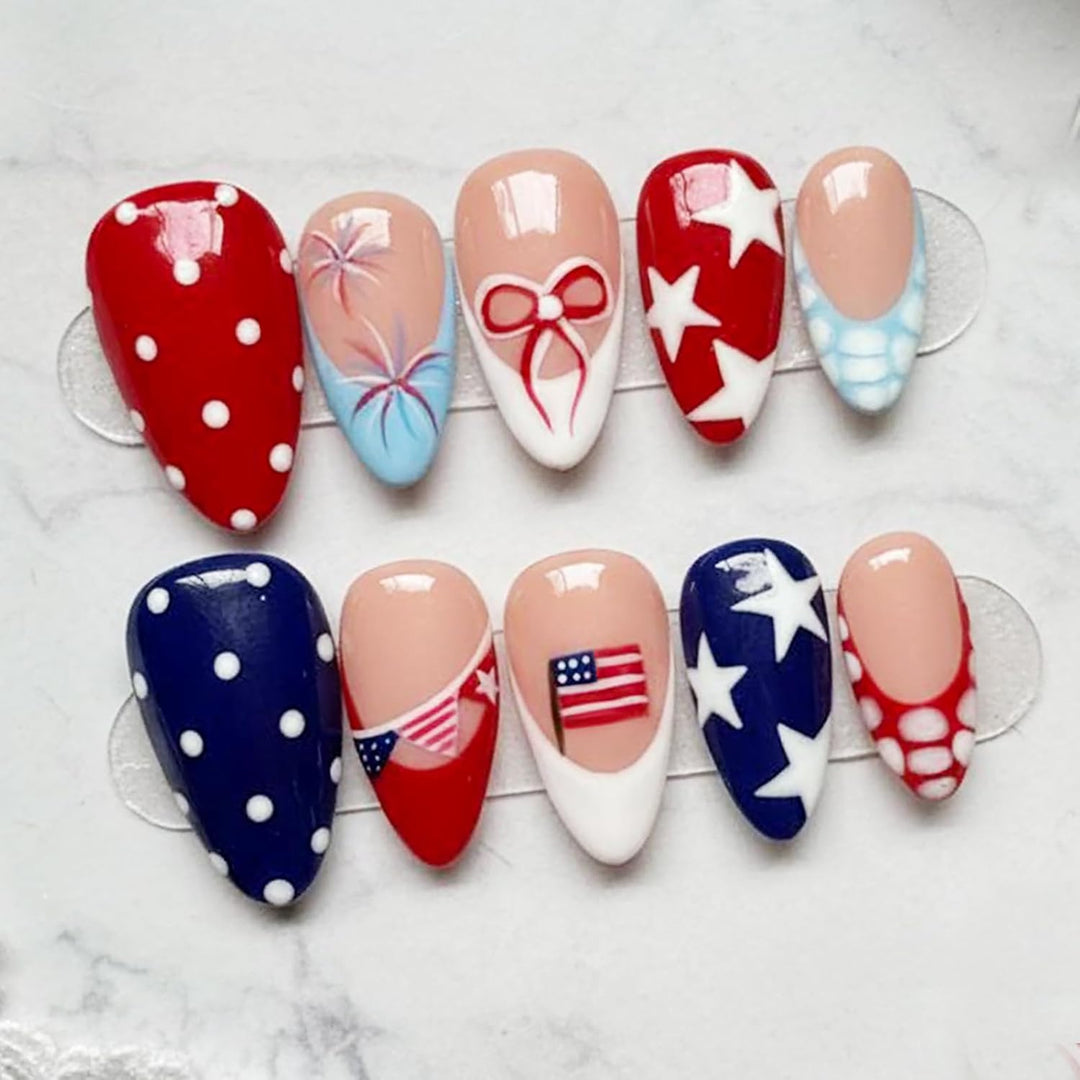 Themed Patriotic Press-On Nail Set