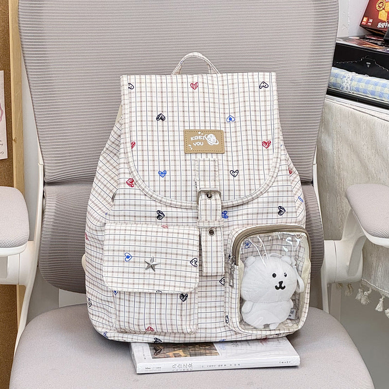 Heart-Printed Casual Backpack Stornfield