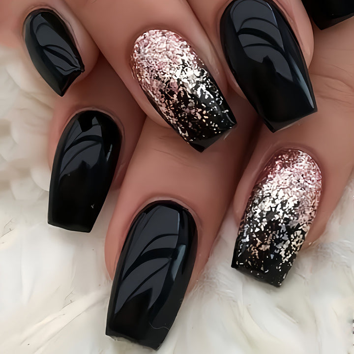 Press-on nails with shimmering ombre effect Stornfield