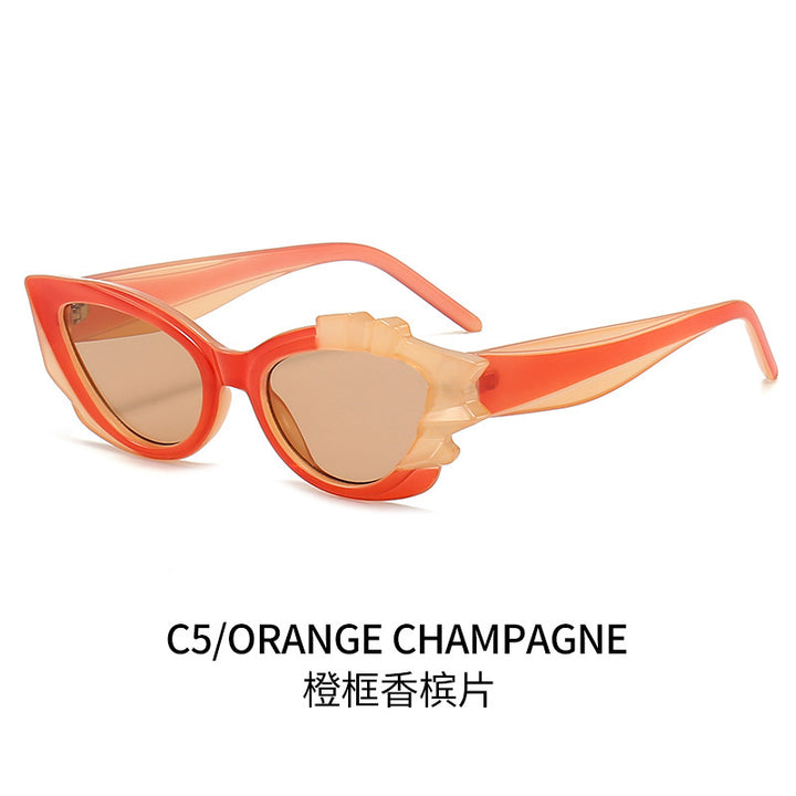 Ladies Cat-Eye Sunglasses with Eye-Catching Flower Frame Stornfield