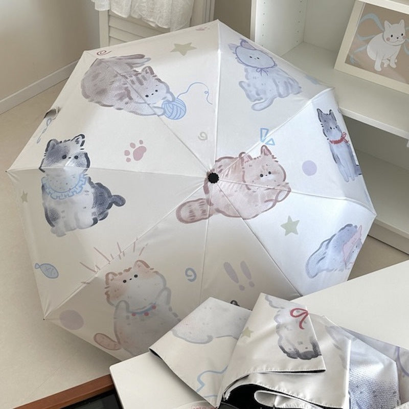 Women's Foldable Umbrella with Charming Cat Pattern Stornfield