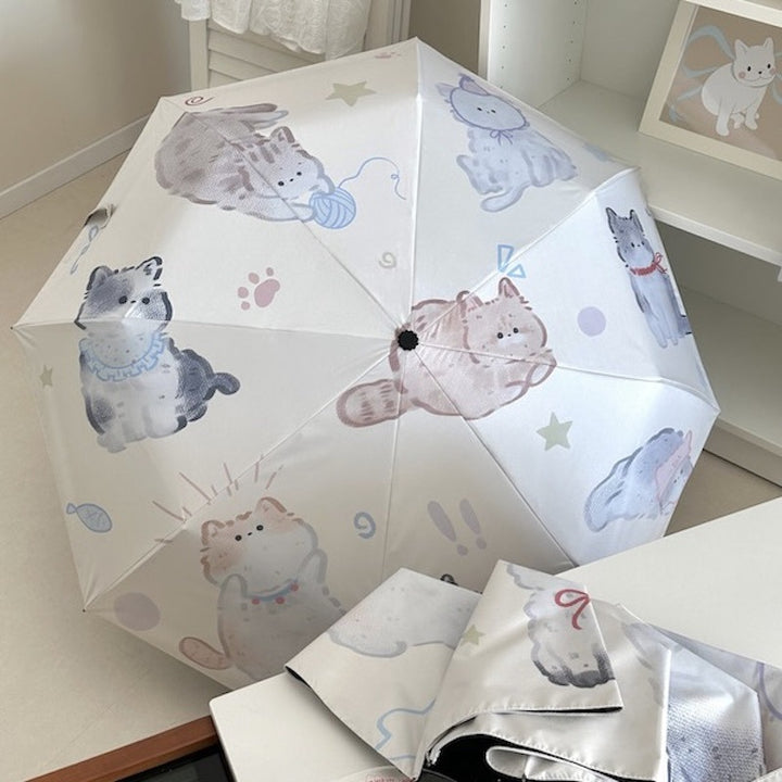 Women's Foldable Umbrella with Charming Cat Pattern Stornfield