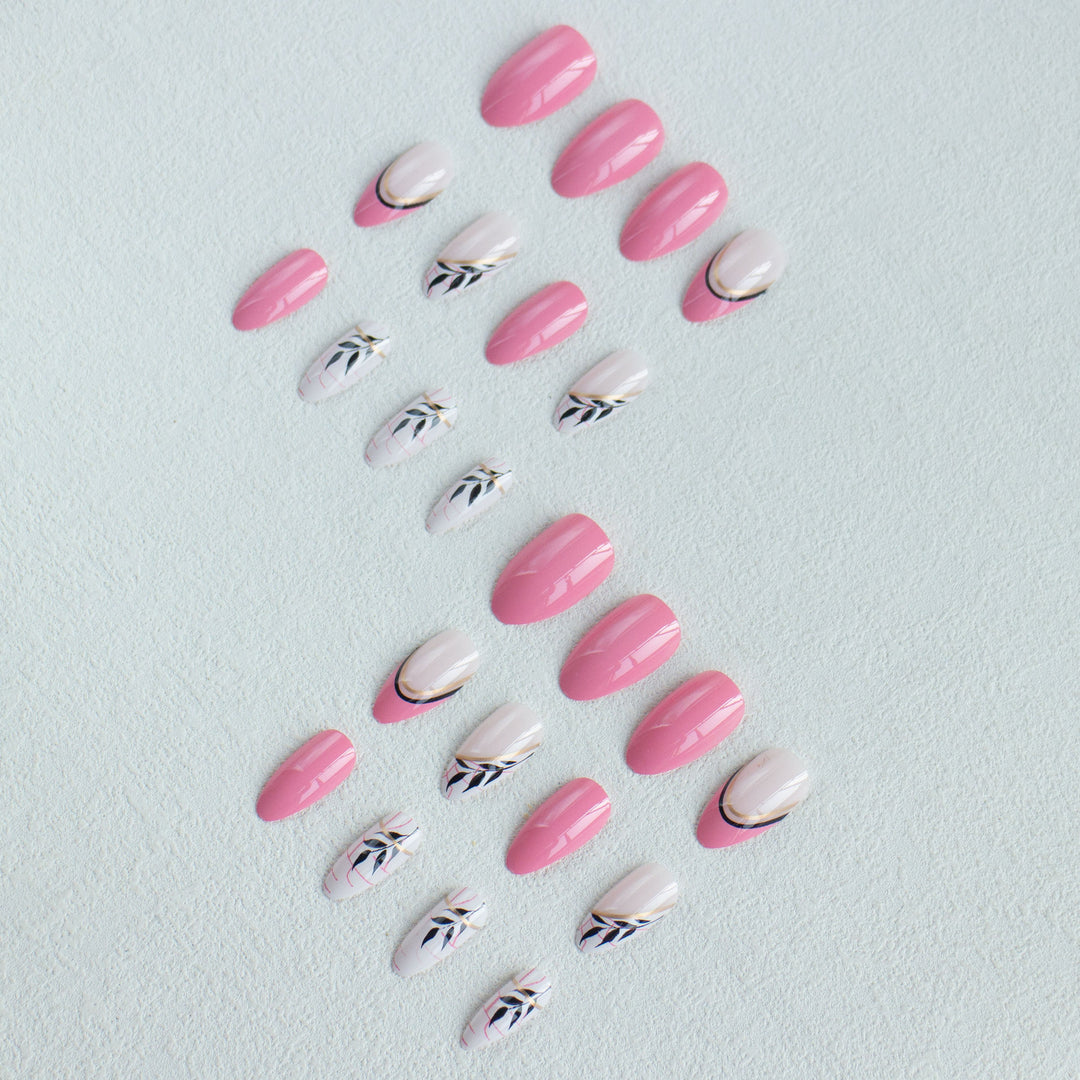 Elegant Floral Art Nail Set