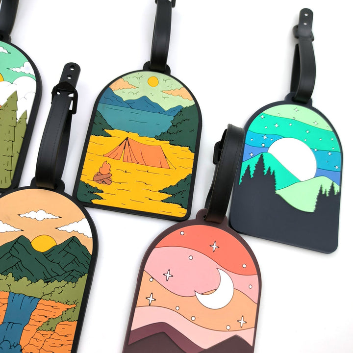 illustrated scenic silicone luggage tag Stornfield