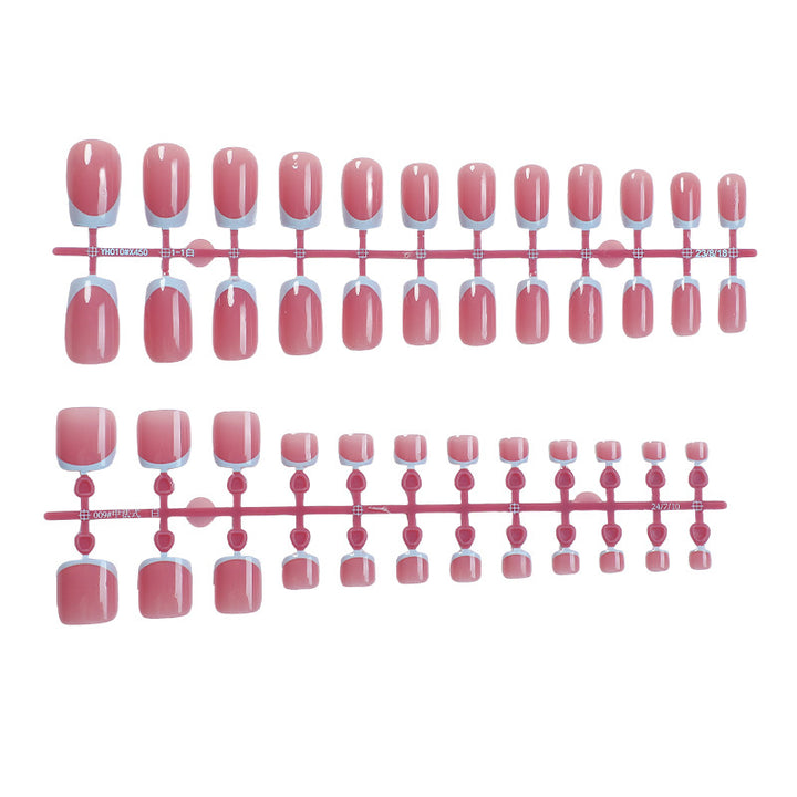 Artistic French Tip Press-On Nails Set Stornfield