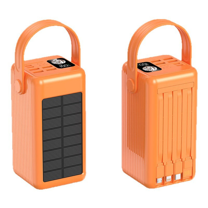 Portable Solar Power Bank with Integrated Cable Management and LED Display Stornfield