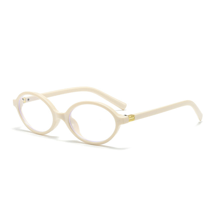 Women's fashionable oval glasses with golden accents Stornfield
