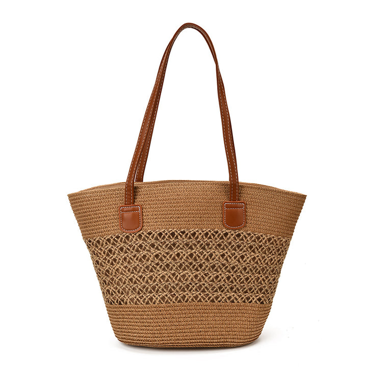 Woven Straw Beach Tote Bag