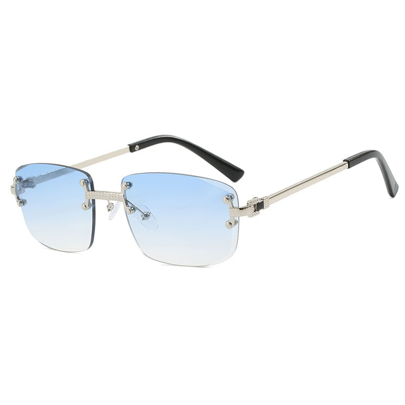 Women's elegant square sunglasses with transparent lenses and high-quality metal frame Stornfield