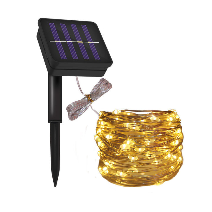 Ultra-Flexible Solar Micro-LED Fairy String Lights With Waterproof Ground-Mount Panel Stornfield