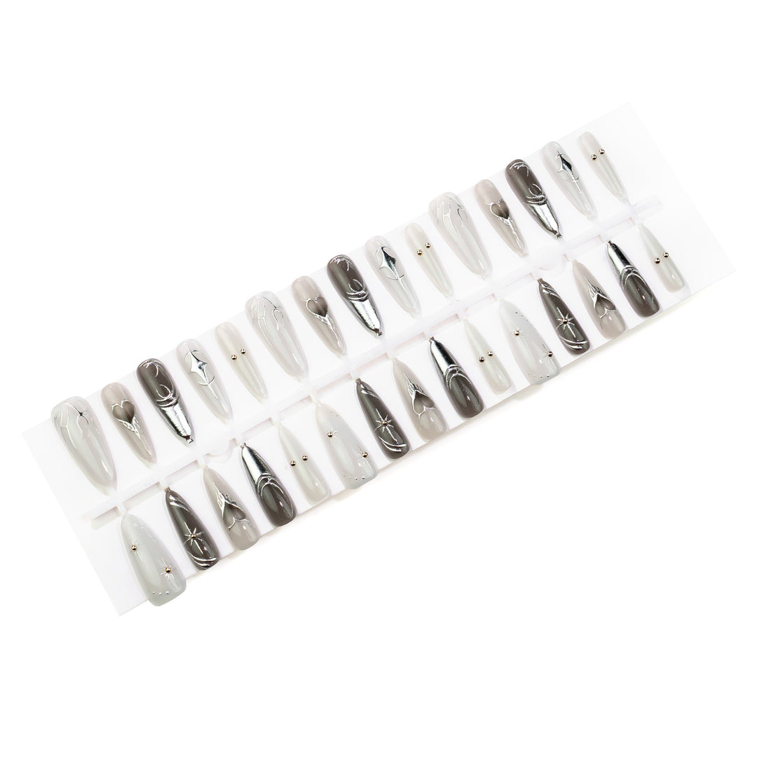 Artistic Metallic Press-On Nail Set