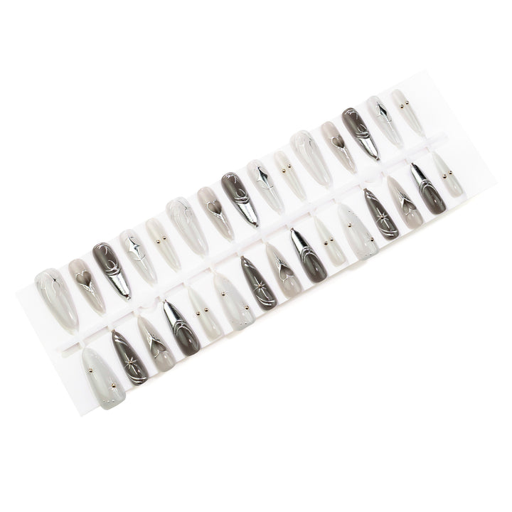 Artistic Metallic Press-On Nail Set