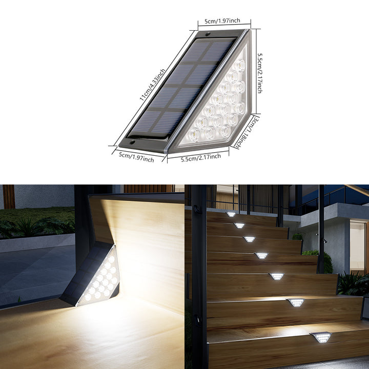 Triangular Solar Powered LED Corner Step Light Stornfield