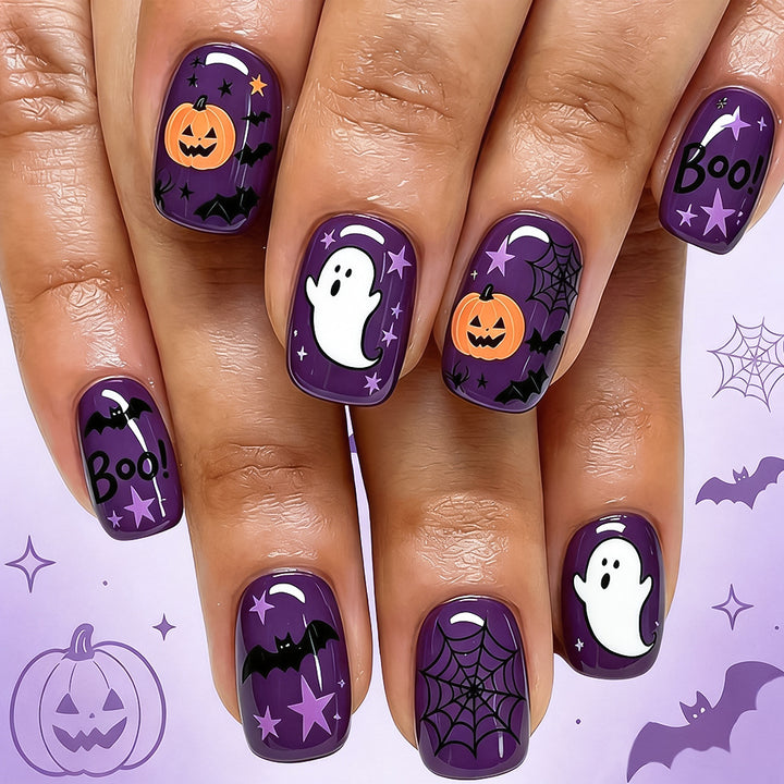 Halloween-Themed Press-On Nail Art Stornfield