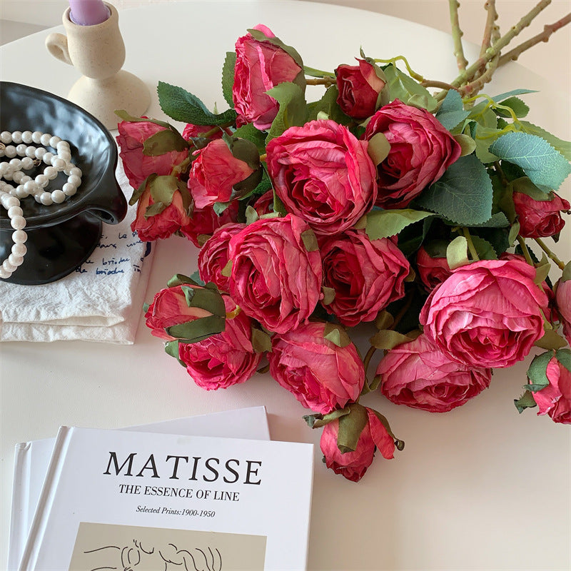 Faux Floral Rose Stem