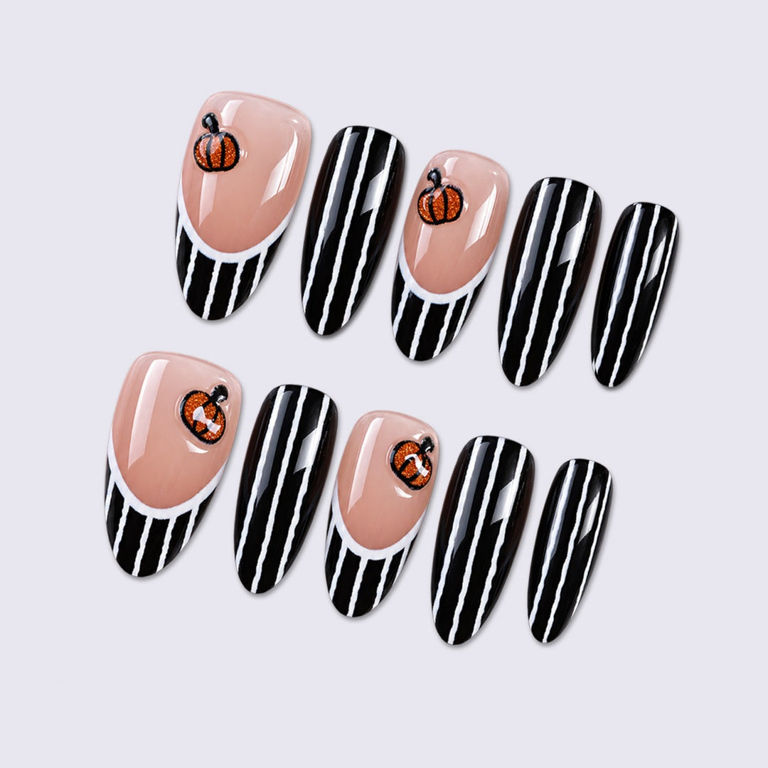 Nail art set with elegant zebra designs and creative accents Stornfield