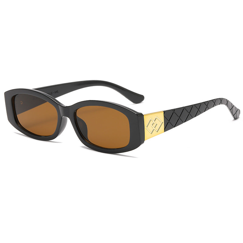 Women's modern sunglasses with unique golden frame Stornfield