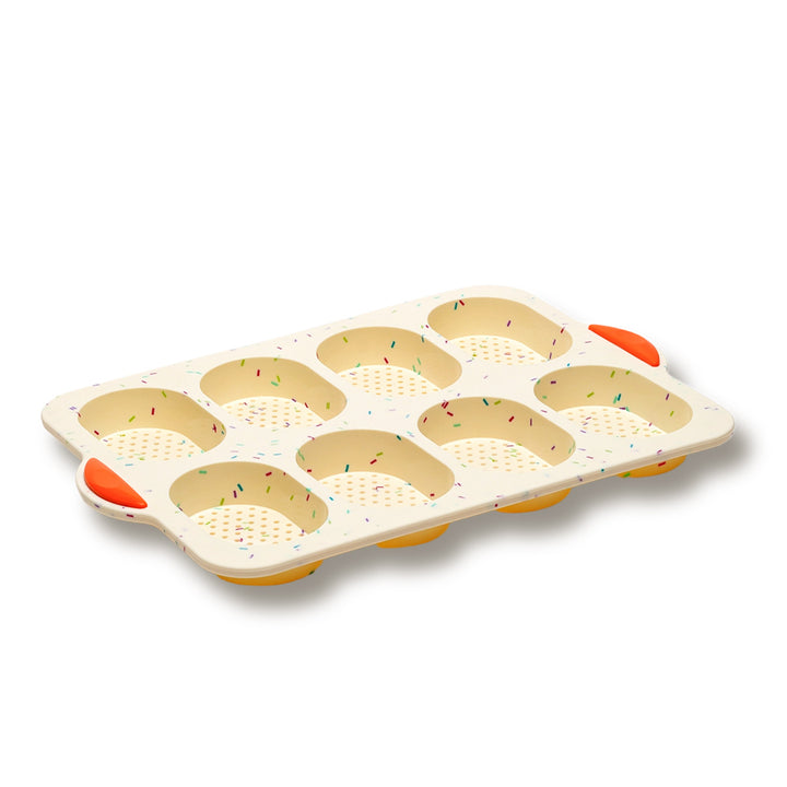 Silicone muffin baking pan with non-stick coating and practical handles Stornfield