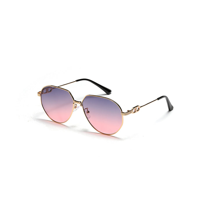 Ladies stylish oval sunglasses with fashionable metal frame Stornfield