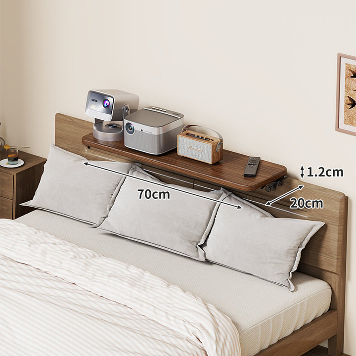 Slim Wall-Mounted Floating Bedside Shelf with Concealed Brackets