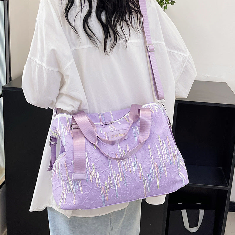 Chic Textured Travel Duffle Bag Stornfield