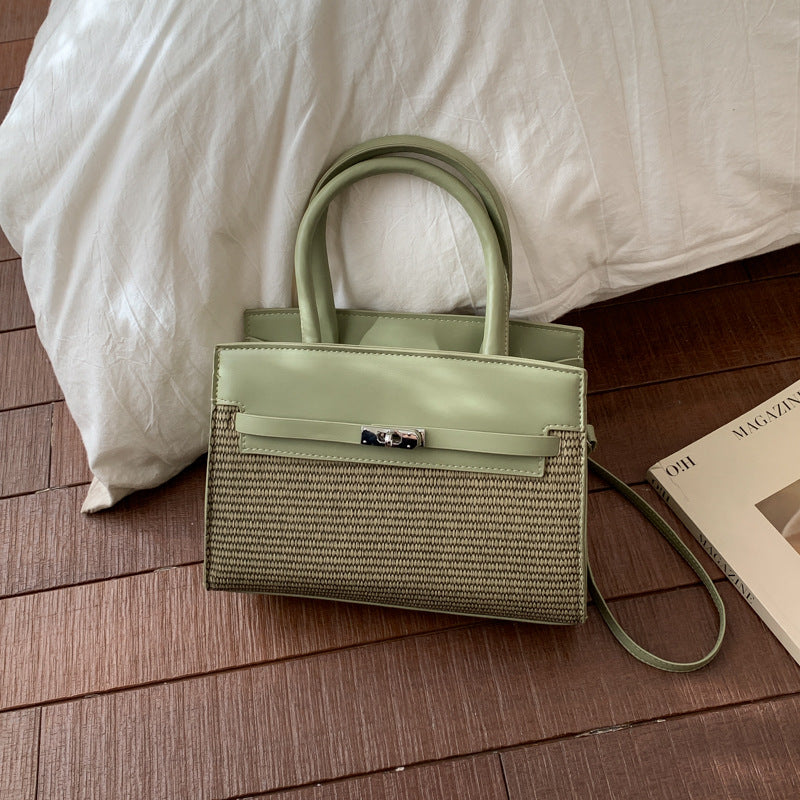 Elegant Woven Handbag with Detachable Strap