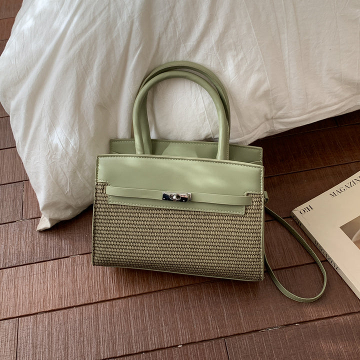 Elegant Woven Handbag with Detachable Strap