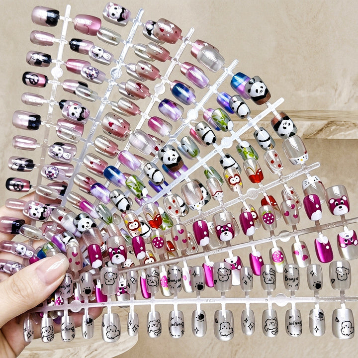 Playful Animal-Themed Press-On Nail Set