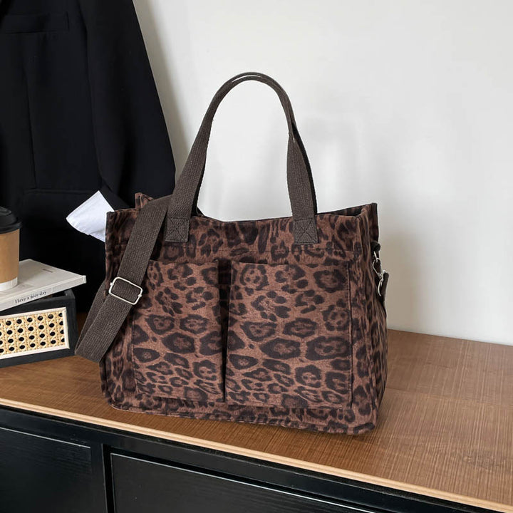 WoChic Leopard Print Utility Tote Bag Stornfield