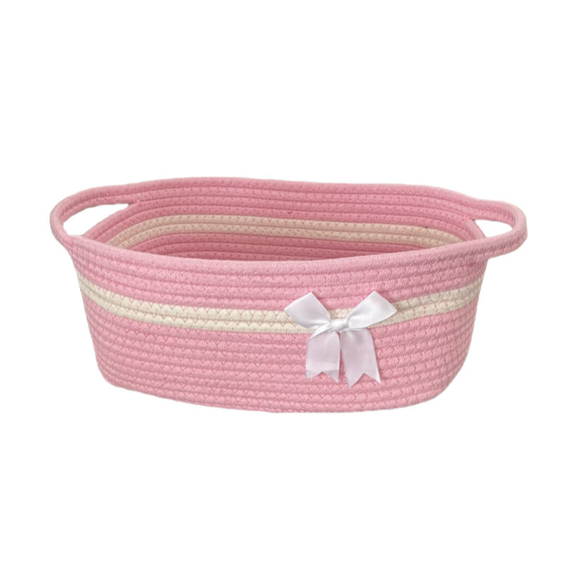 Women's decorative storage basket with bow accent Stornfield