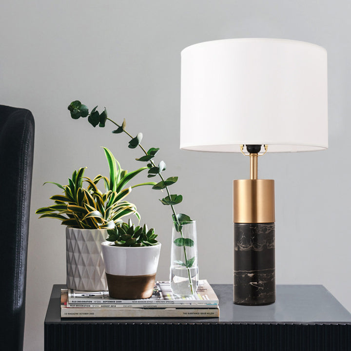 Contemporary Marble and Metal Table Lamp