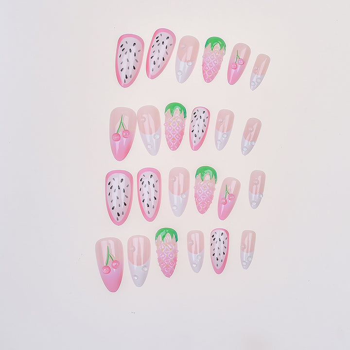 Artistic Fruit-Themed Press-On Nail Set Stornfield