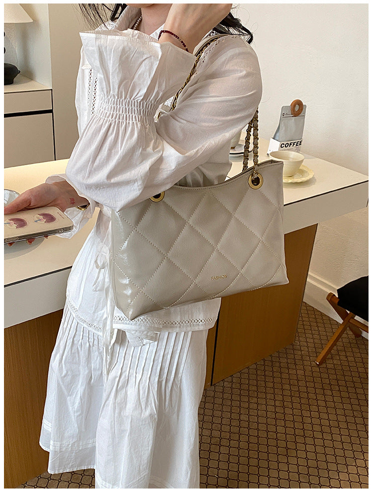 Quilted Faux Leather Tote Bag Stornfield