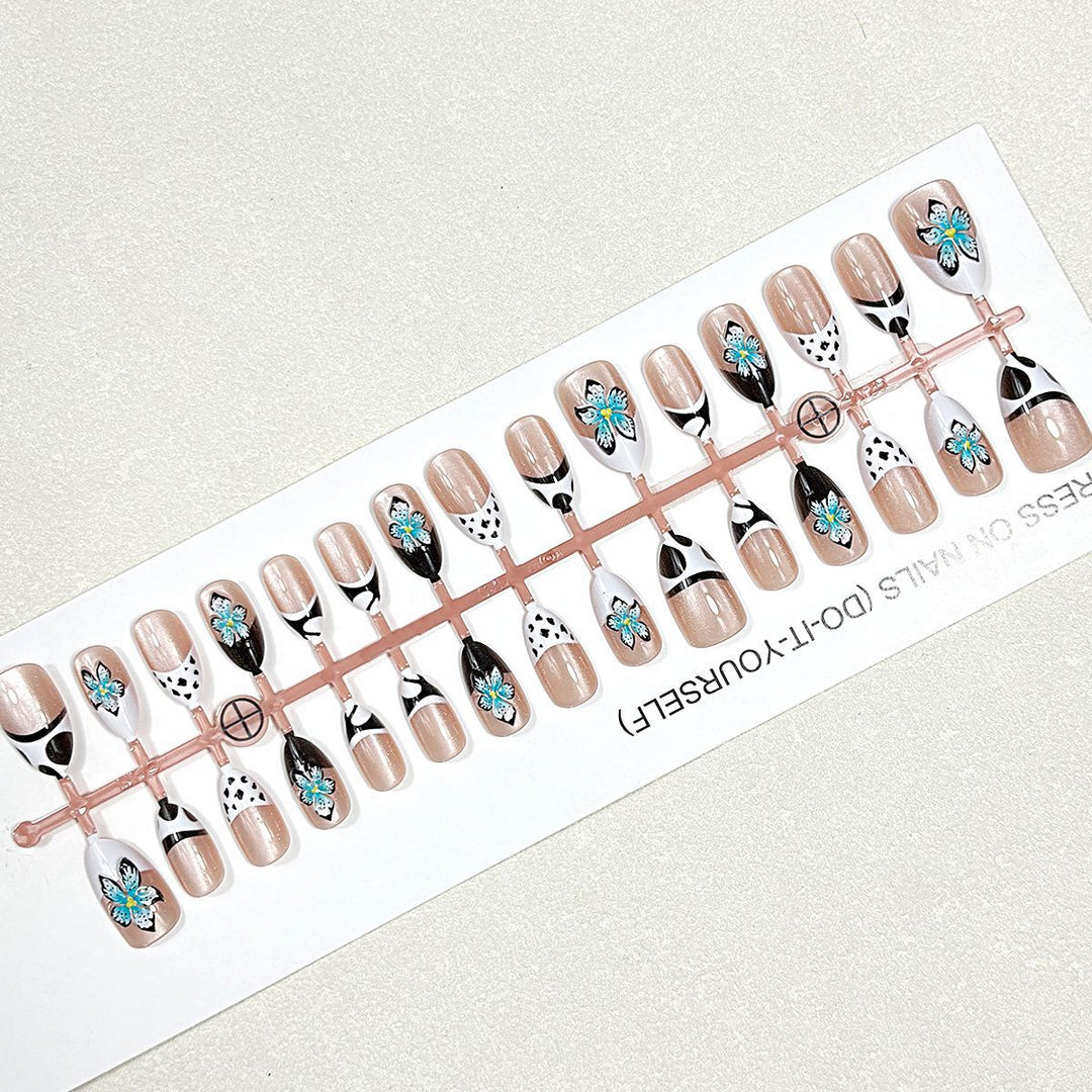 Artistic Floral Press-On Nail Set Stornfield