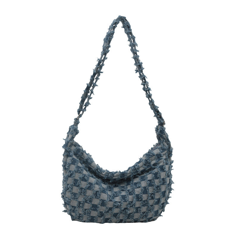 Textured Woven Shoulder Bag