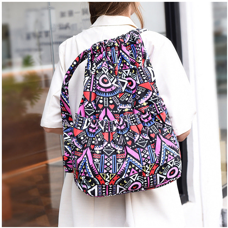 Drawstring Elephant Print Backpack Stornfield
