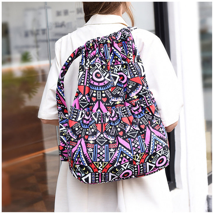 Drawstring Elephant Print Backpack Stornfield